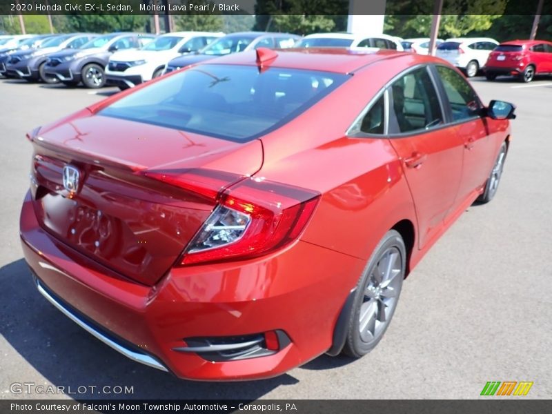 Molten Lava Pearl / Black 2020 Honda Civic EX-L Sedan