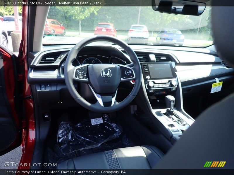 Molten Lava Pearl / Black 2020 Honda Civic EX-L Sedan