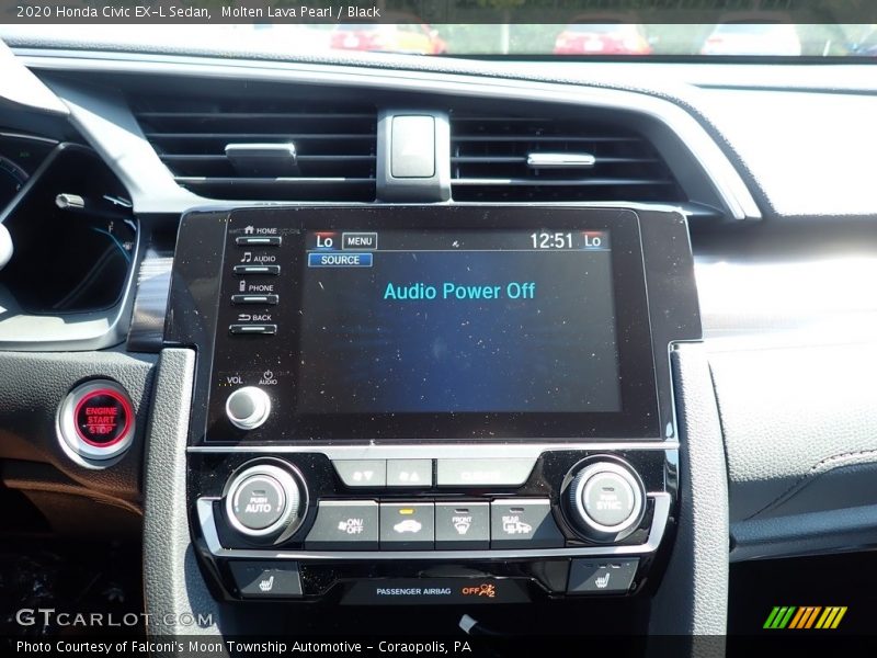 Molten Lava Pearl / Black 2020 Honda Civic EX-L Sedan