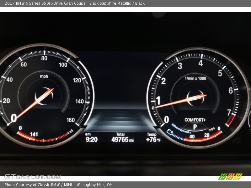Black Sapphire Metallic / Black 2017 BMW 6 Series 650i xDrive Gran Coupe