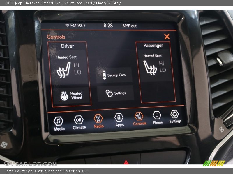 Velvet Red Pearl / Black/Ski Grey 2019 Jeep Cherokee Limited 4x4