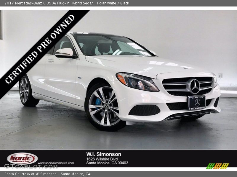 Polar White / Black 2017 Mercedes-Benz C 350e Plug-in Hybrid Sedan