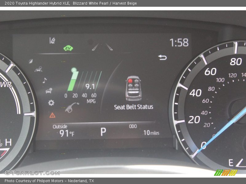 Blizzard White Pearl / Harvest Beige 2020 Toyota Highlander Hybrid XLE