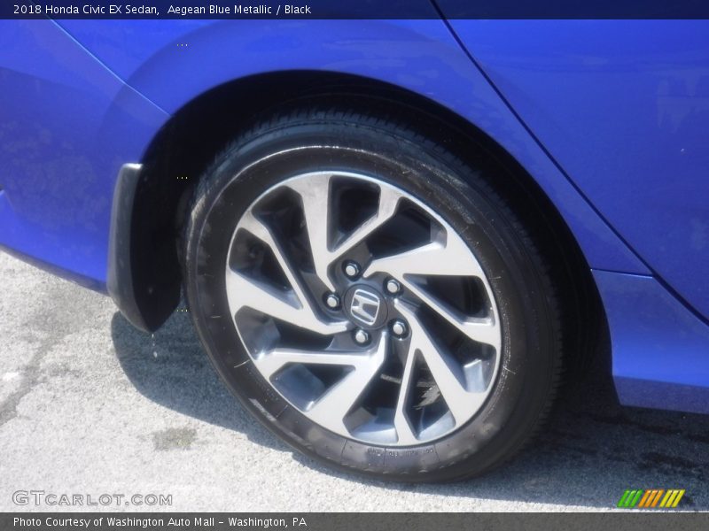 Aegean Blue Metallic / Black 2018 Honda Civic EX Sedan