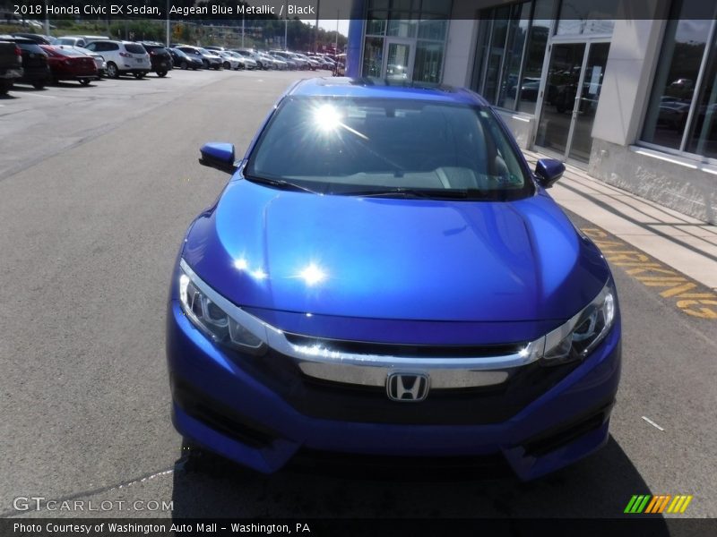 Aegean Blue Metallic / Black 2018 Honda Civic EX Sedan