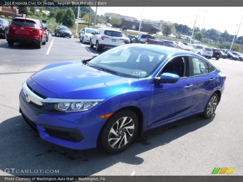 Aegean Blue Metallic / Black 2018 Honda Civic EX Sedan