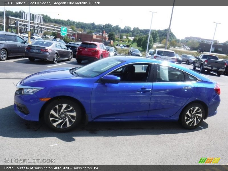 Aegean Blue Metallic / Black 2018 Honda Civic EX Sedan