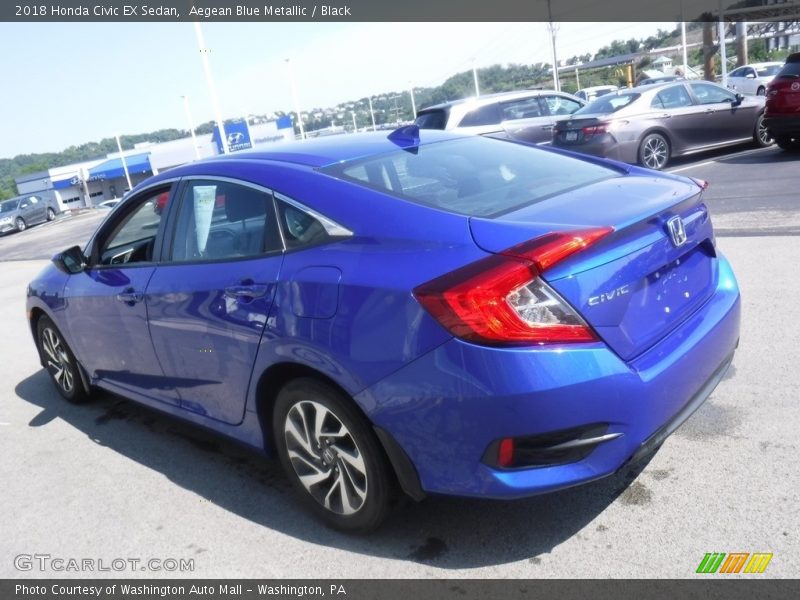 Aegean Blue Metallic / Black 2018 Honda Civic EX Sedan