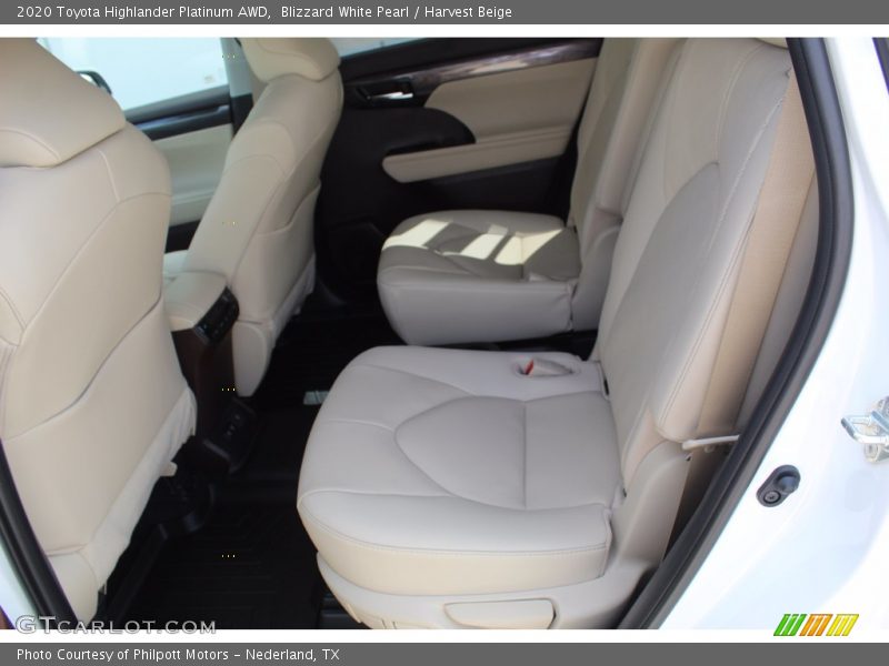 Blizzard White Pearl / Harvest Beige 2020 Toyota Highlander Platinum AWD