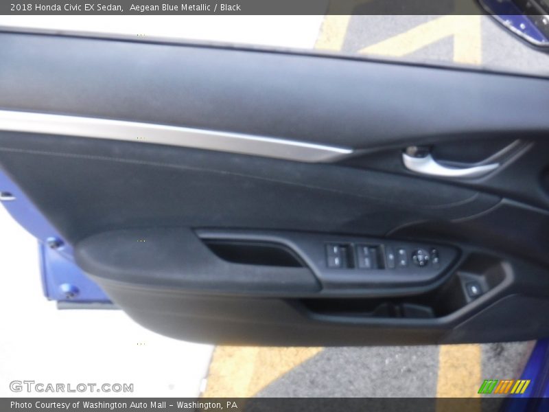 Aegean Blue Metallic / Black 2018 Honda Civic EX Sedan