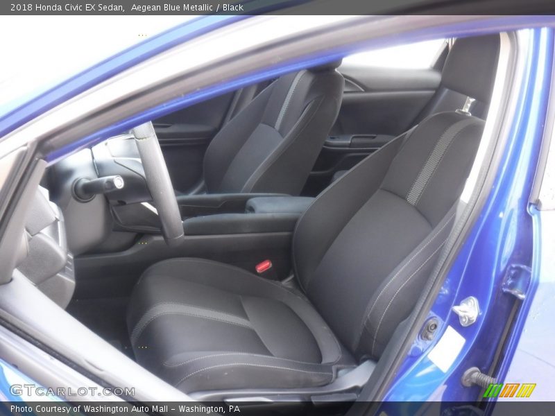 Aegean Blue Metallic / Black 2018 Honda Civic EX Sedan