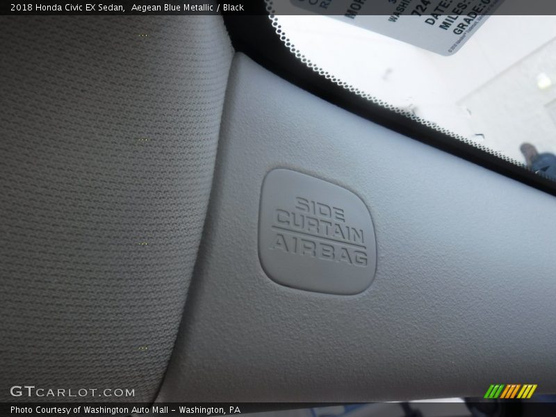 Aegean Blue Metallic / Black 2018 Honda Civic EX Sedan