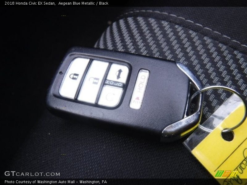 Aegean Blue Metallic / Black 2018 Honda Civic EX Sedan