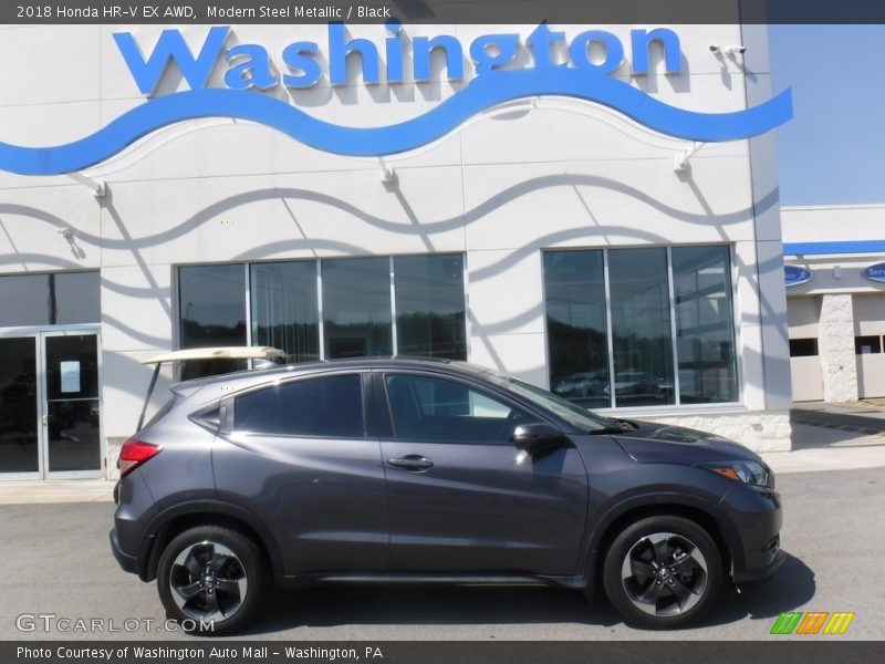Modern Steel Metallic / Black 2018 Honda HR-V EX AWD
