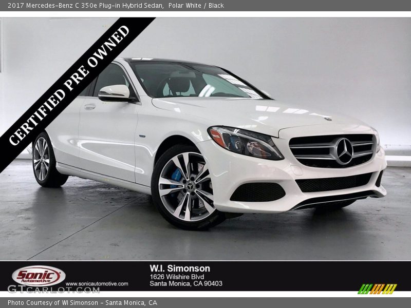 Polar White / Black 2017 Mercedes-Benz C 350e Plug-in Hybrid Sedan