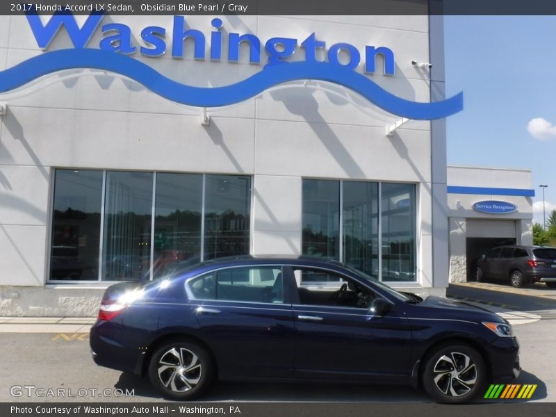 Obsidian Blue Pearl / Gray 2017 Honda Accord LX Sedan