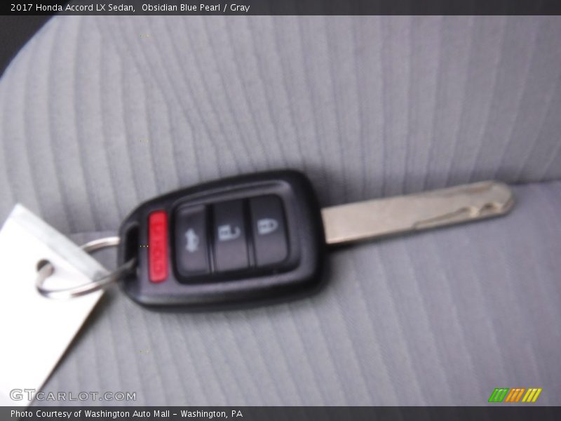 Obsidian Blue Pearl / Gray 2017 Honda Accord LX Sedan