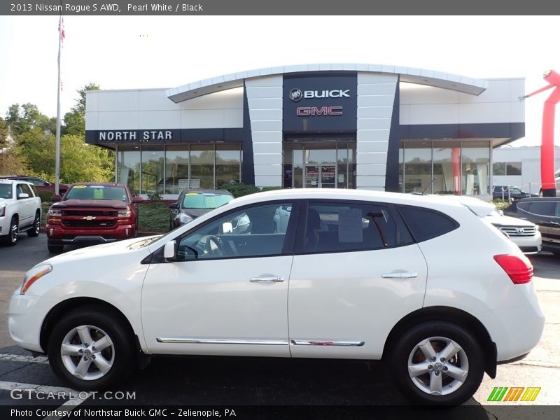 Pearl White / Black 2013 Nissan Rogue S AWD