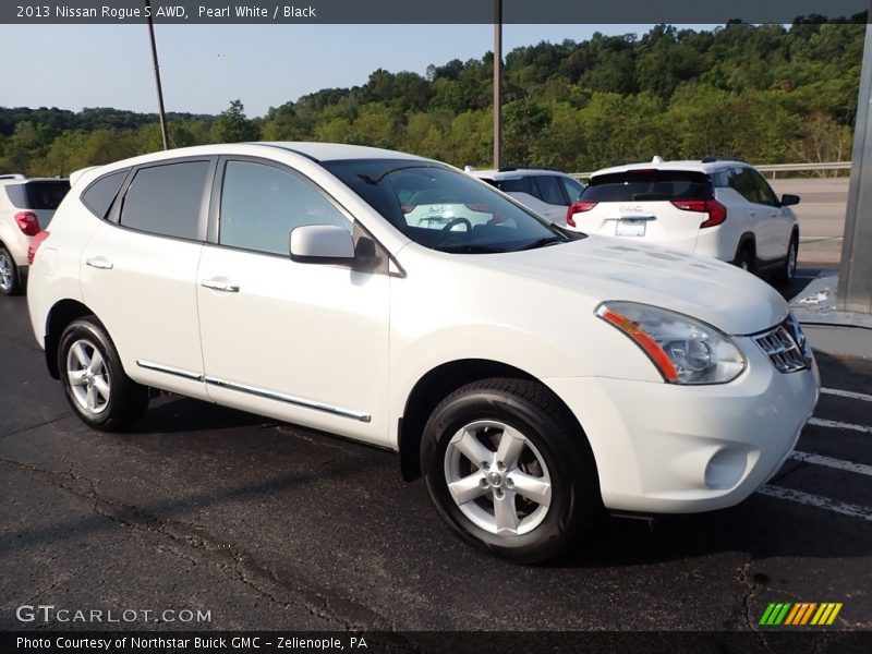 Pearl White / Black 2013 Nissan Rogue S AWD