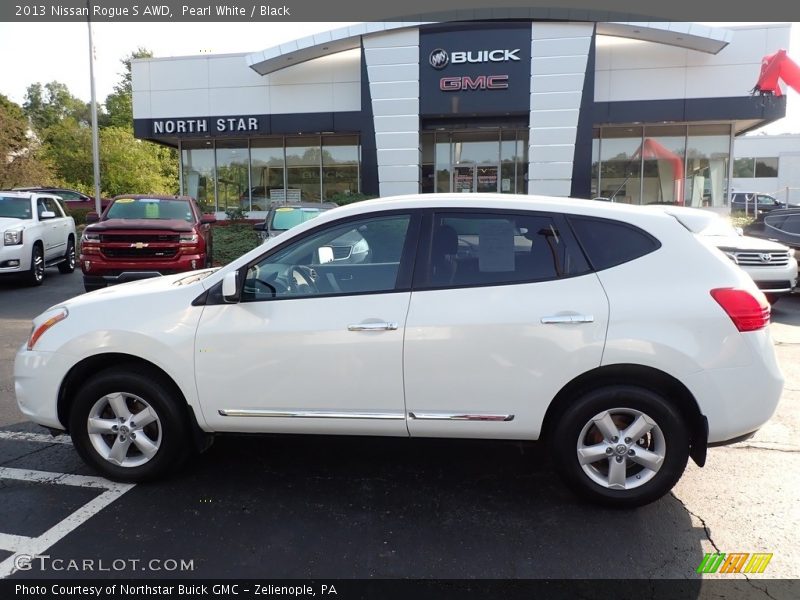 Pearl White / Black 2013 Nissan Rogue S AWD
