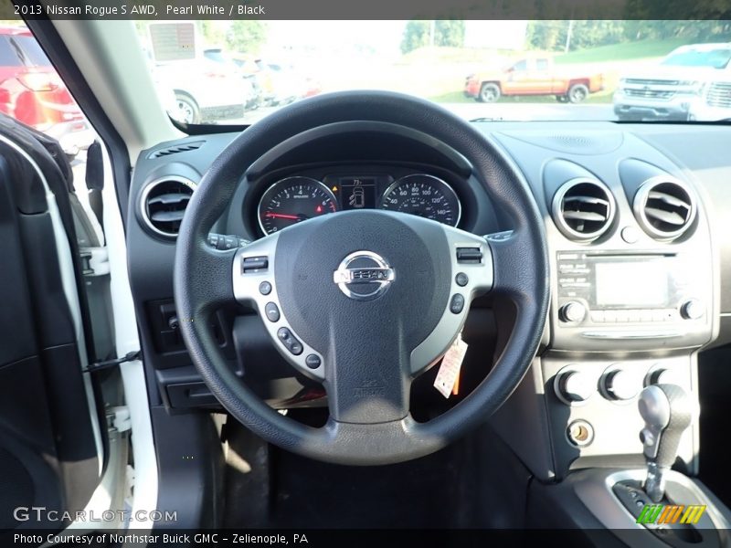 Pearl White / Black 2013 Nissan Rogue S AWD