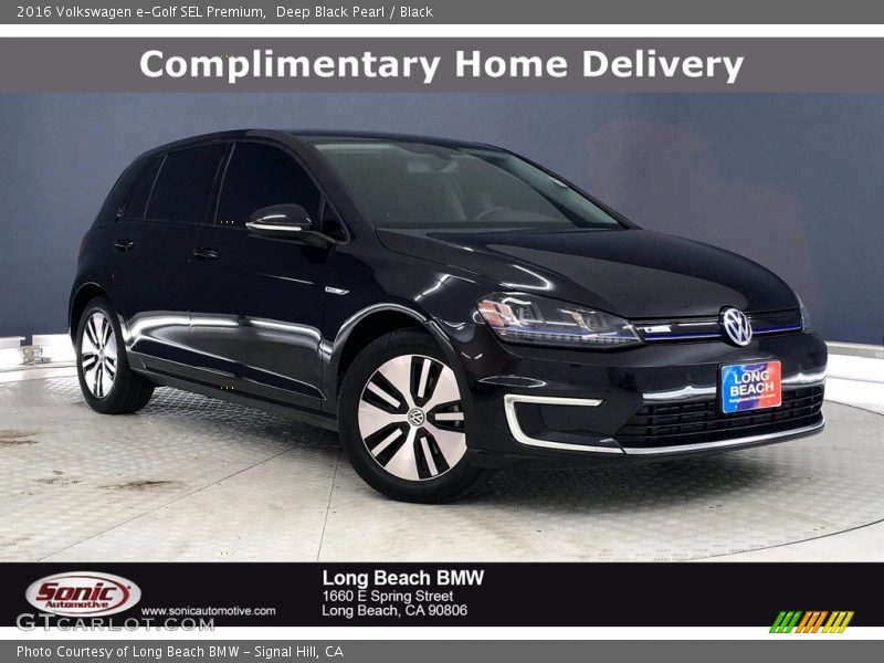 Deep Black Pearl / Black 2016 Volkswagen e-Golf SEL Premium