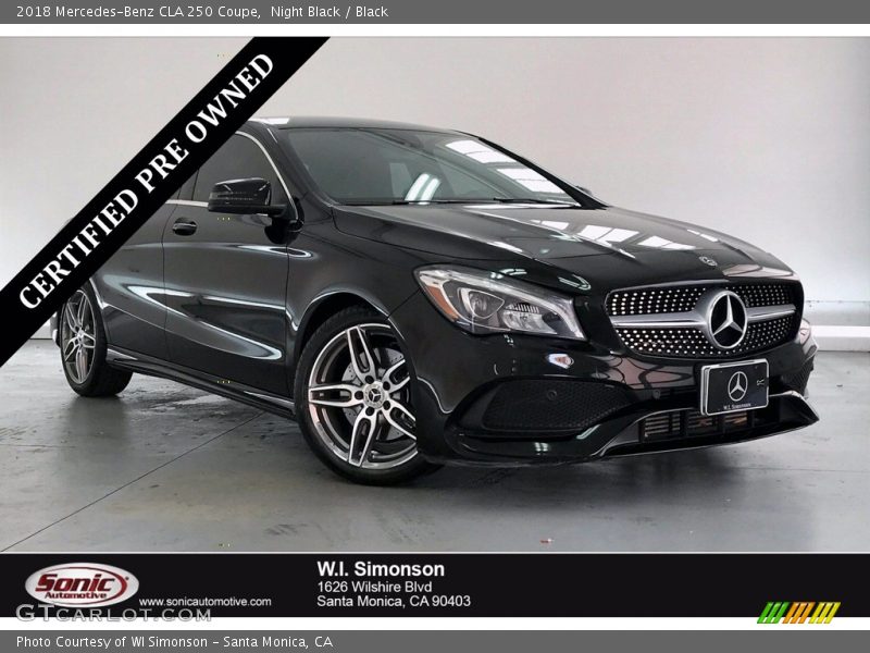 Night Black / Black 2018 Mercedes-Benz CLA 250 Coupe