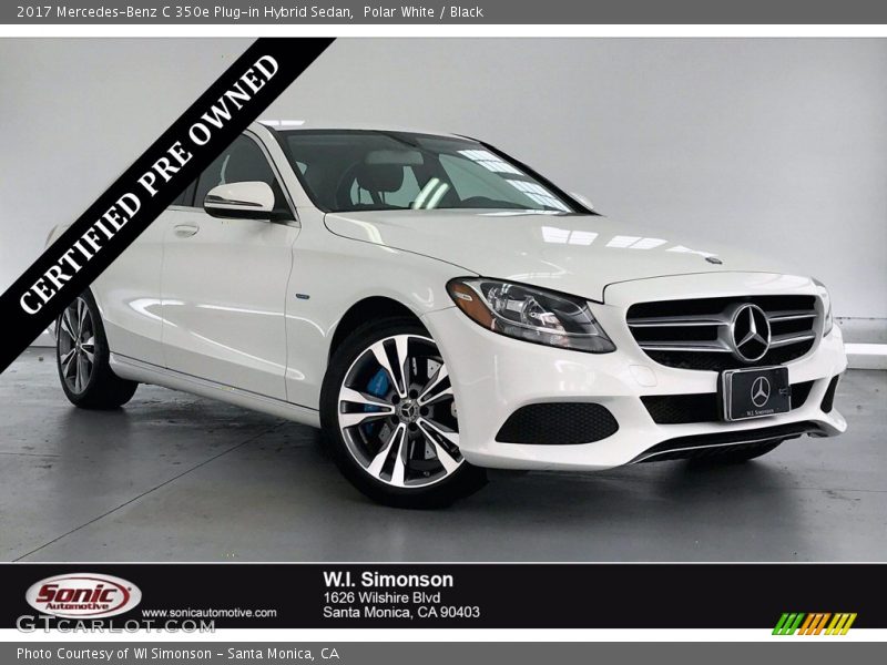 Polar White / Black 2017 Mercedes-Benz C 350e Plug-in Hybrid Sedan