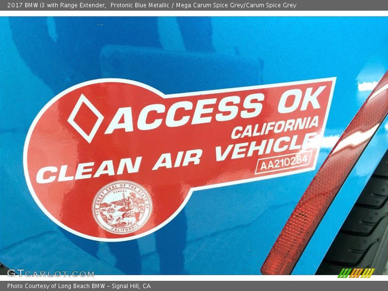 Protonic Blue Metallic / Mega Carum Spice Grey/Carum Spice Grey 2017 BMW i3 with Range Extender