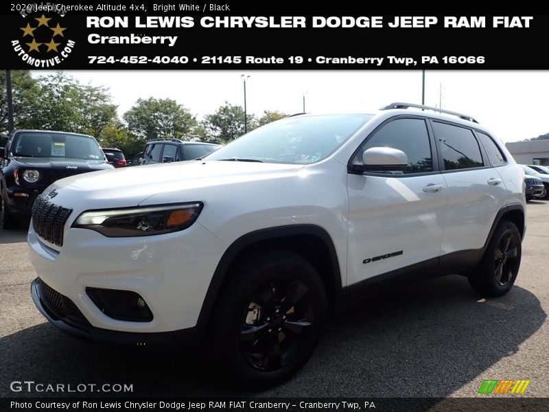 Bright White / Black 2020 Jeep Cherokee Altitude 4x4