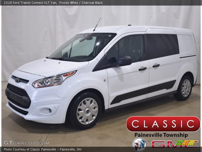 Frozen White / Charcoal Black 2018 Ford Transit Connect XLT Van