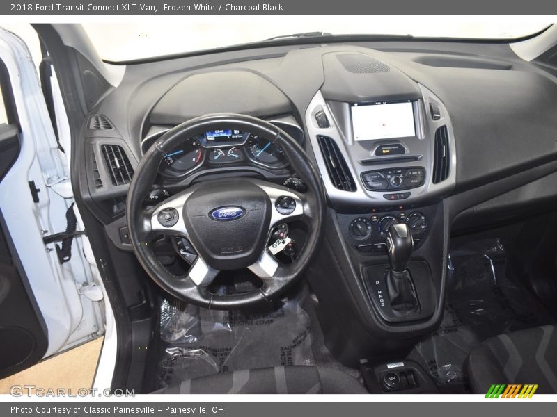 Frozen White / Charcoal Black 2018 Ford Transit Connect XLT Van
