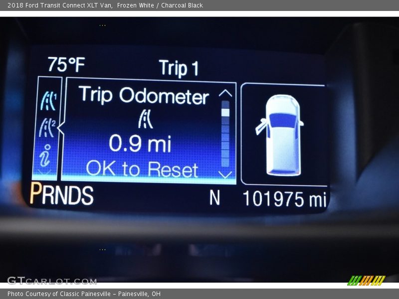 Frozen White / Charcoal Black 2018 Ford Transit Connect XLT Van