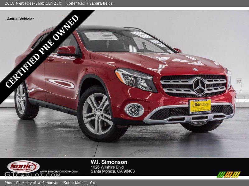 Jupiter Red / Sahara Beige 2018 Mercedes-Benz GLA 250