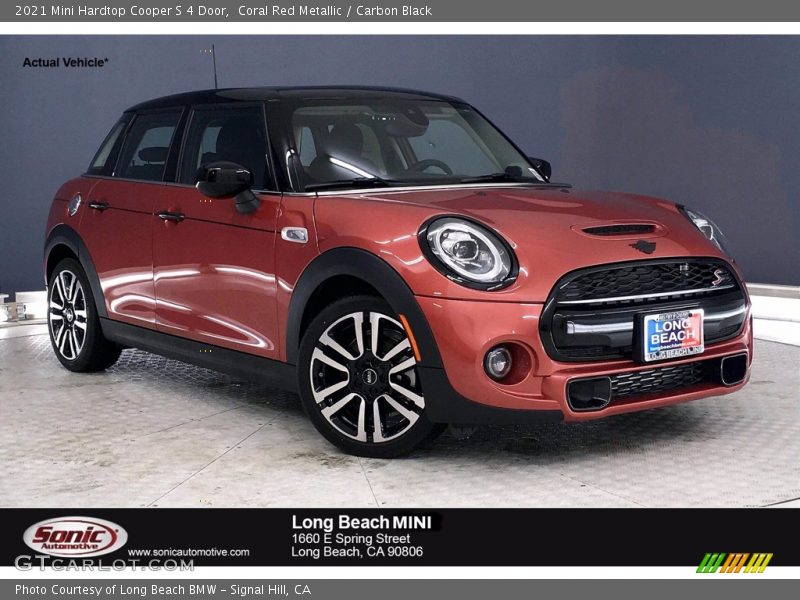 Coral Red Metallic / Carbon Black 2021 Mini Hardtop Cooper S 4 Door