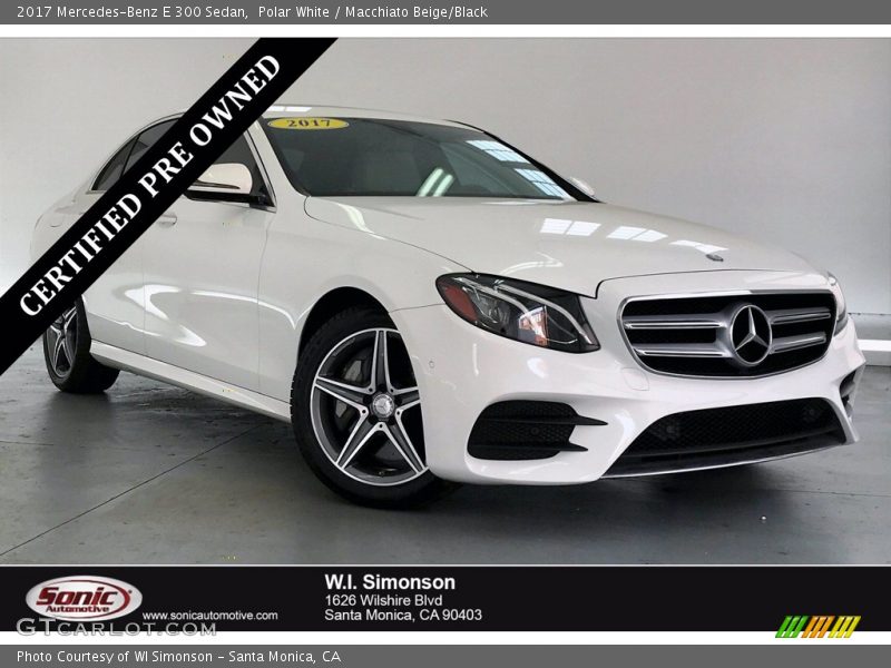 Polar White / Macchiato Beige/Black 2017 Mercedes-Benz E 300 Sedan
