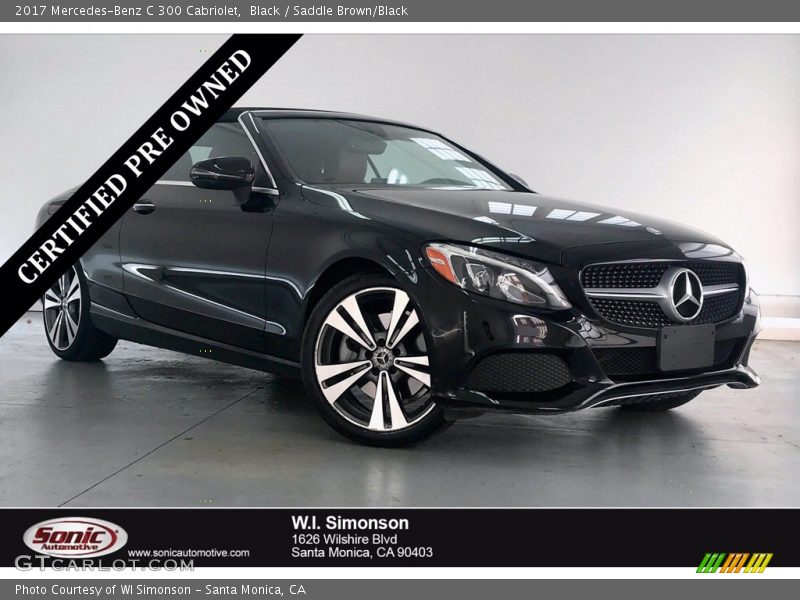 Black / Saddle Brown/Black 2017 Mercedes-Benz C 300 Cabriolet
