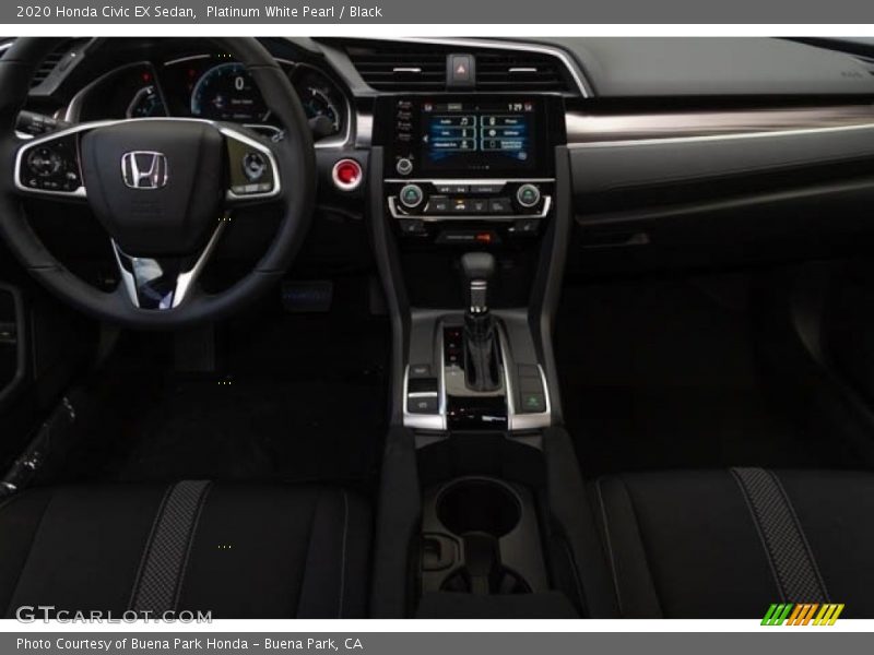 Platinum White Pearl / Black 2020 Honda Civic EX Sedan