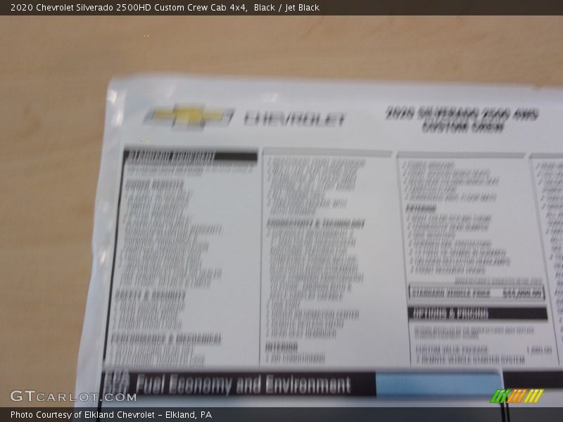 Black / Jet Black 2020 Chevrolet Silverado 2500HD Custom Crew Cab 4x4