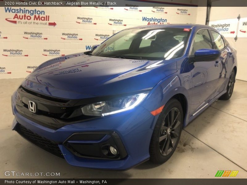Aegean Blue Metallic / Black 2020 Honda Civic EX Hatchback