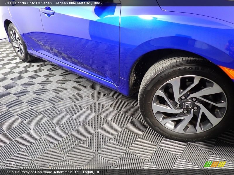Aegean Blue Metallic / Black 2018 Honda Civic EX Sedan