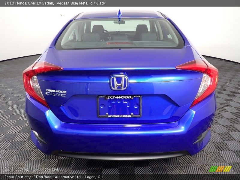 Aegean Blue Metallic / Black 2018 Honda Civic EX Sedan