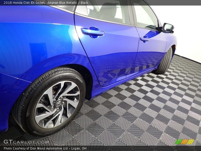 Aegean Blue Metallic / Black 2018 Honda Civic EX Sedan