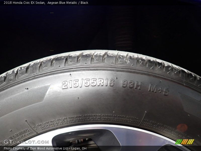 Aegean Blue Metallic / Black 2018 Honda Civic EX Sedan