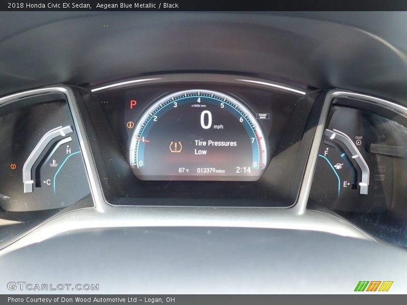 Aegean Blue Metallic / Black 2018 Honda Civic EX Sedan