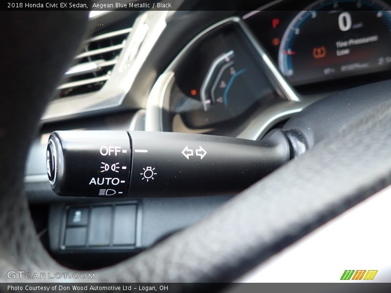 Aegean Blue Metallic / Black 2018 Honda Civic EX Sedan