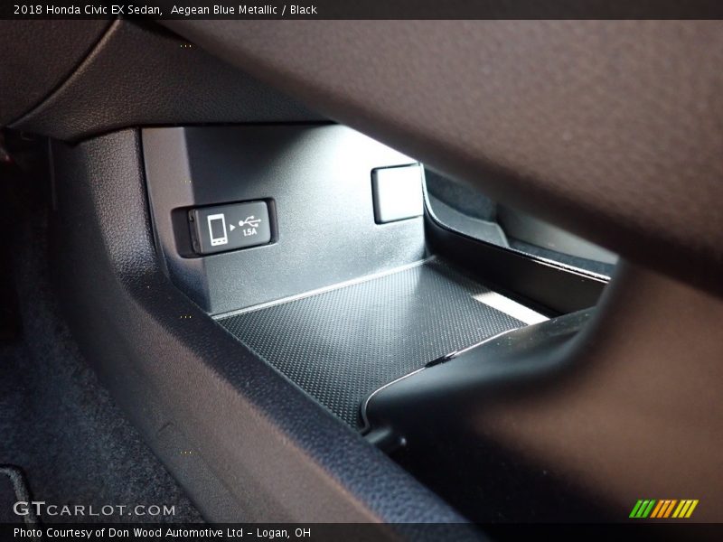 Aegean Blue Metallic / Black 2018 Honda Civic EX Sedan