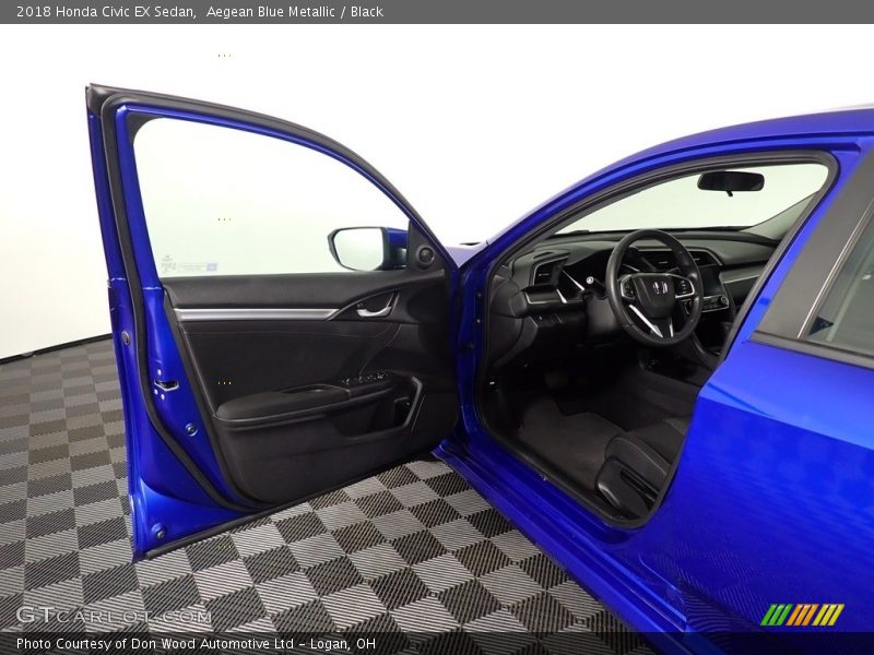 Aegean Blue Metallic / Black 2018 Honda Civic EX Sedan