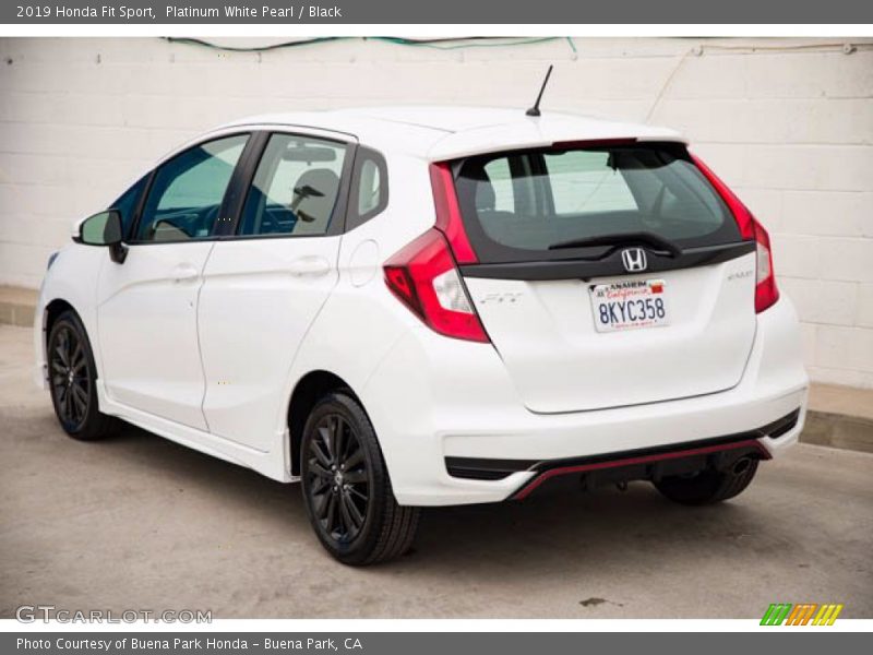 Platinum White Pearl / Black 2019 Honda Fit Sport