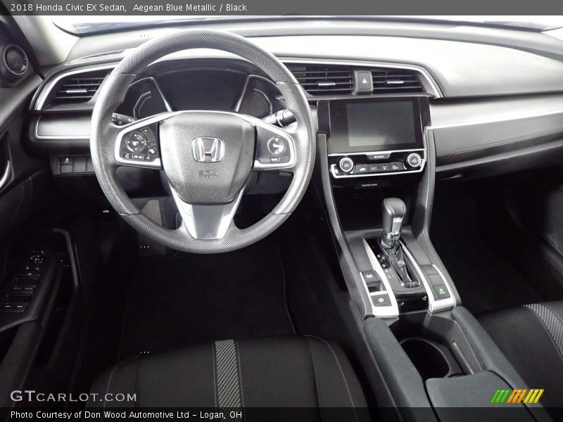 Aegean Blue Metallic / Black 2018 Honda Civic EX Sedan